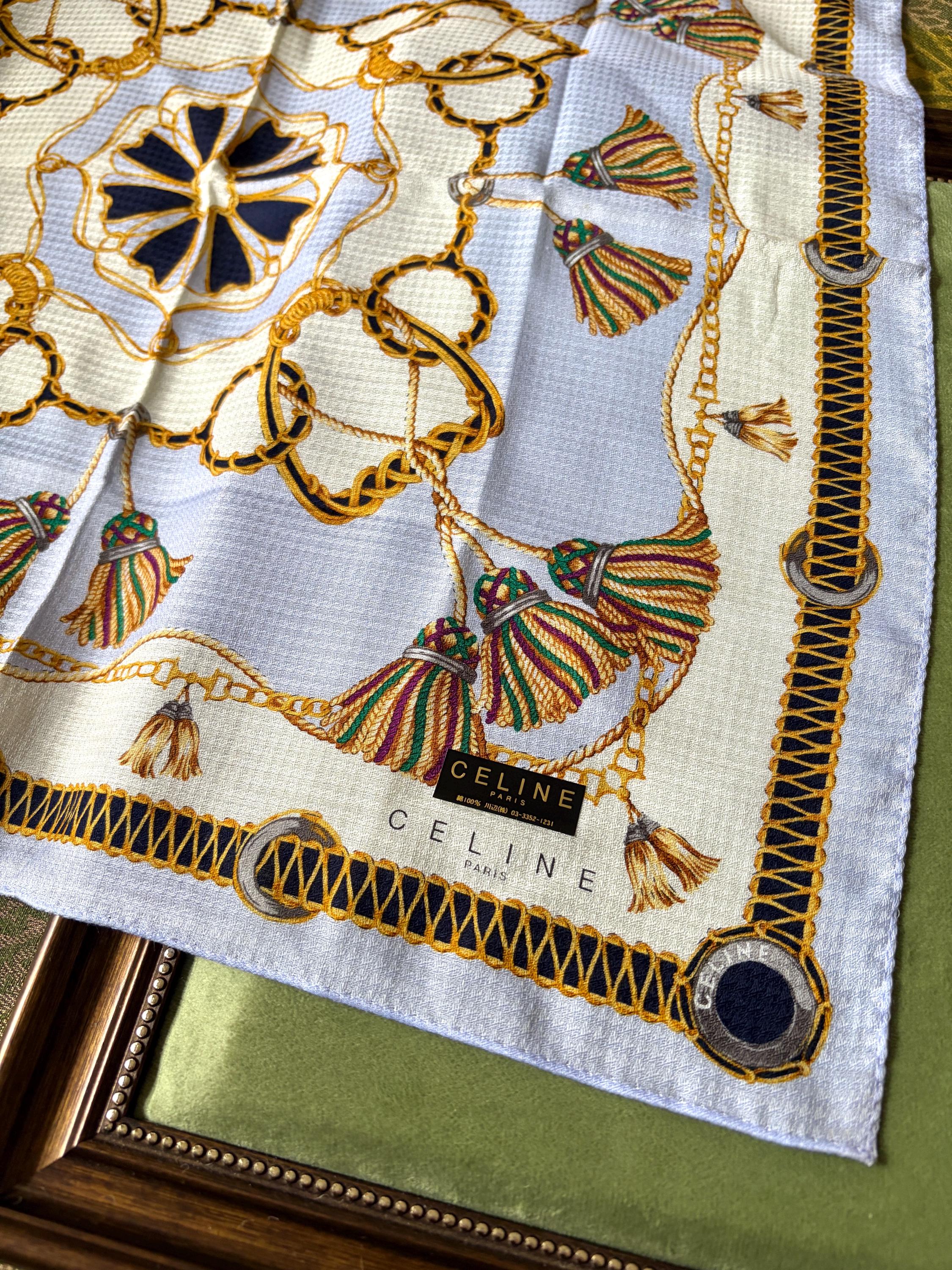 Celine Vintage Brand New Deadstock Scarf 49*50cm Handkerchief