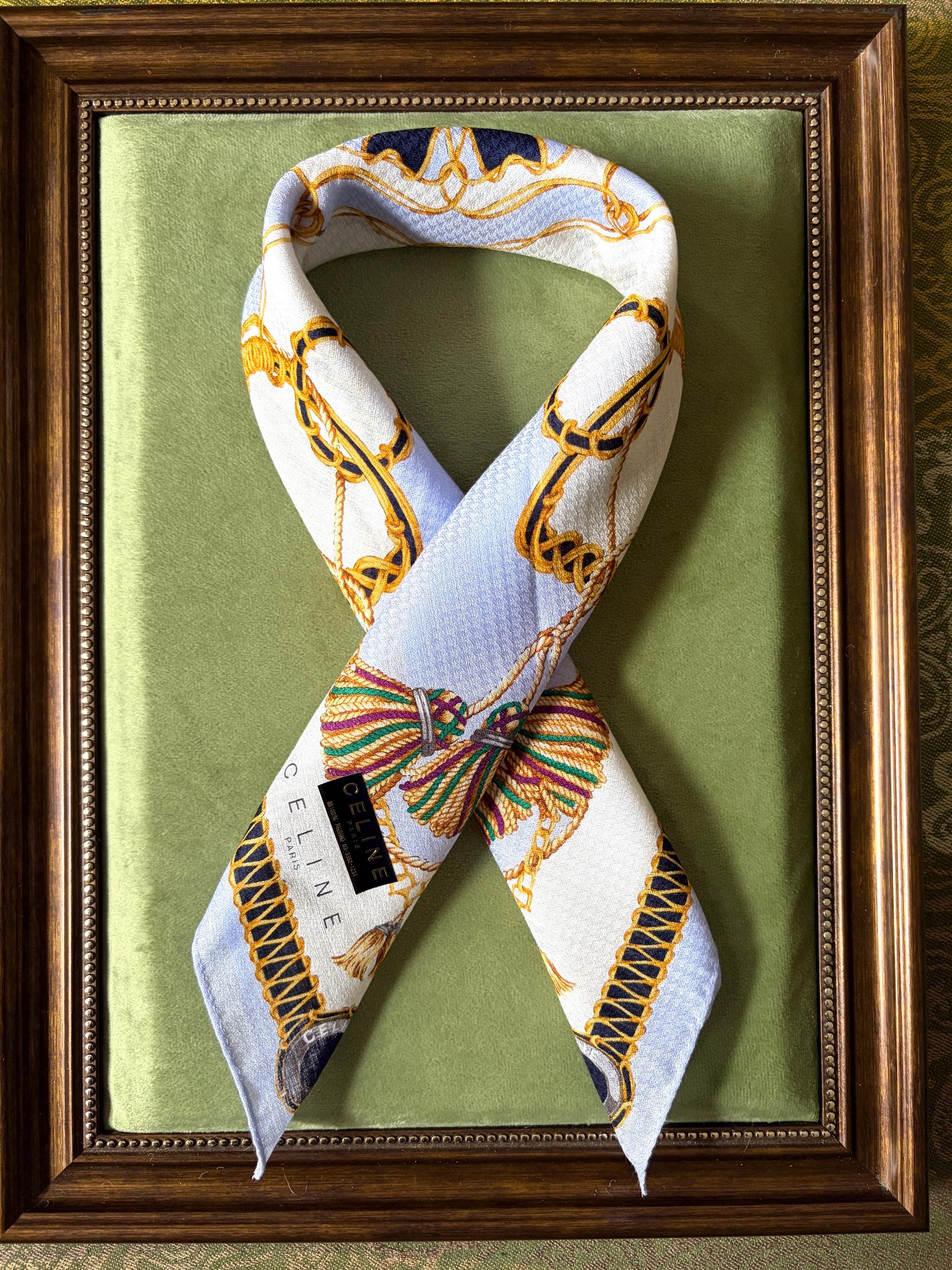 Celine Vintage Brand New Deadstock Scarf 49*50cm Handkerchief