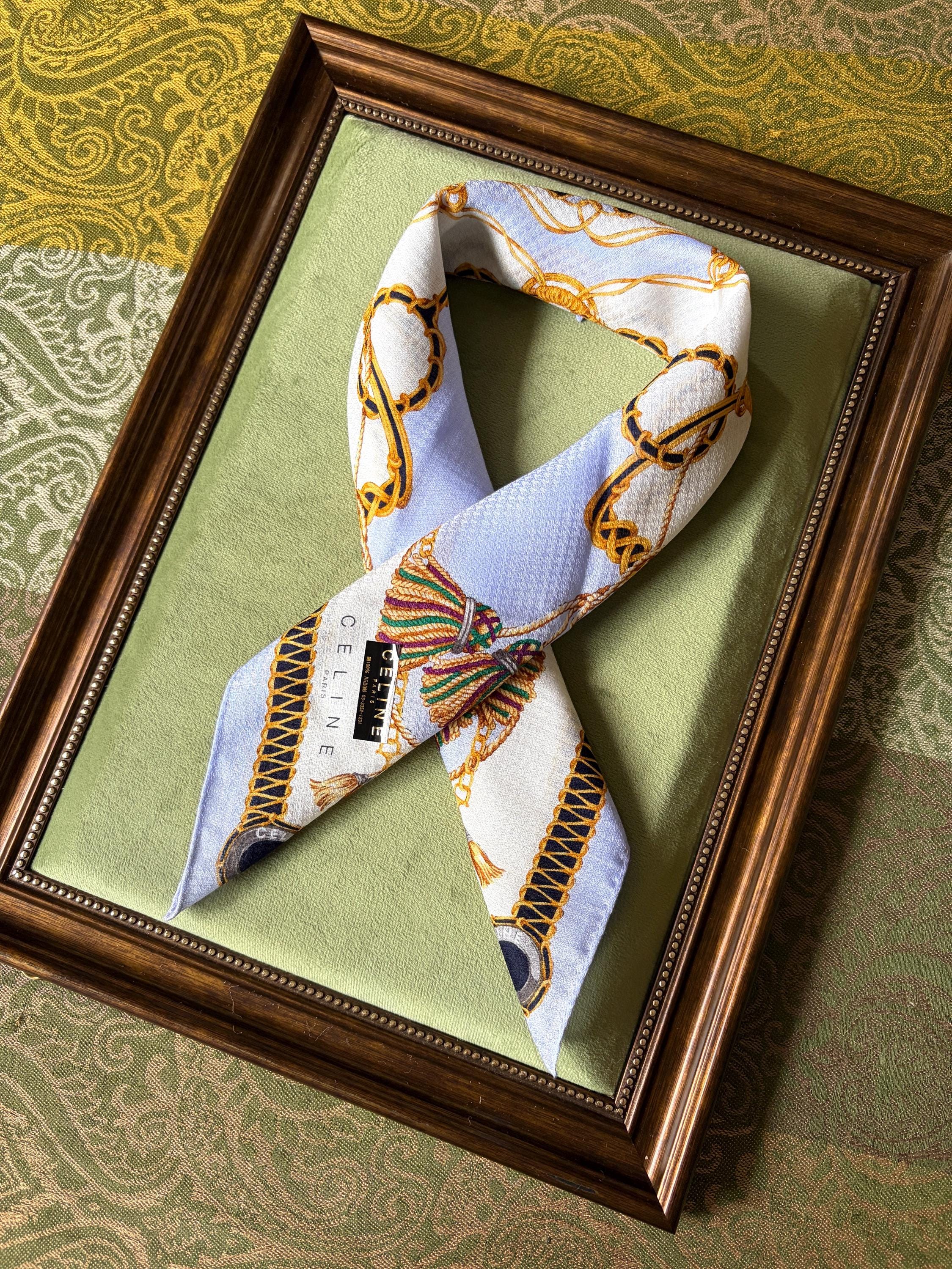 Celine Vintage Brand New Deadstock Scarf 49*50cm Handkerchief