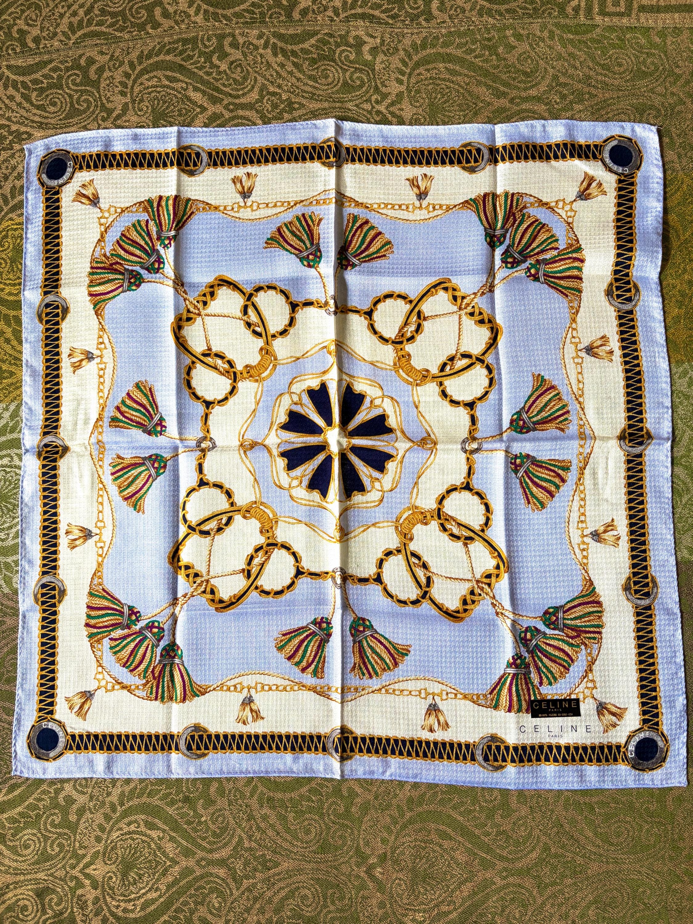 Celine Vintage Brand New Deadstock Scarf 49*50cm Handkerchief