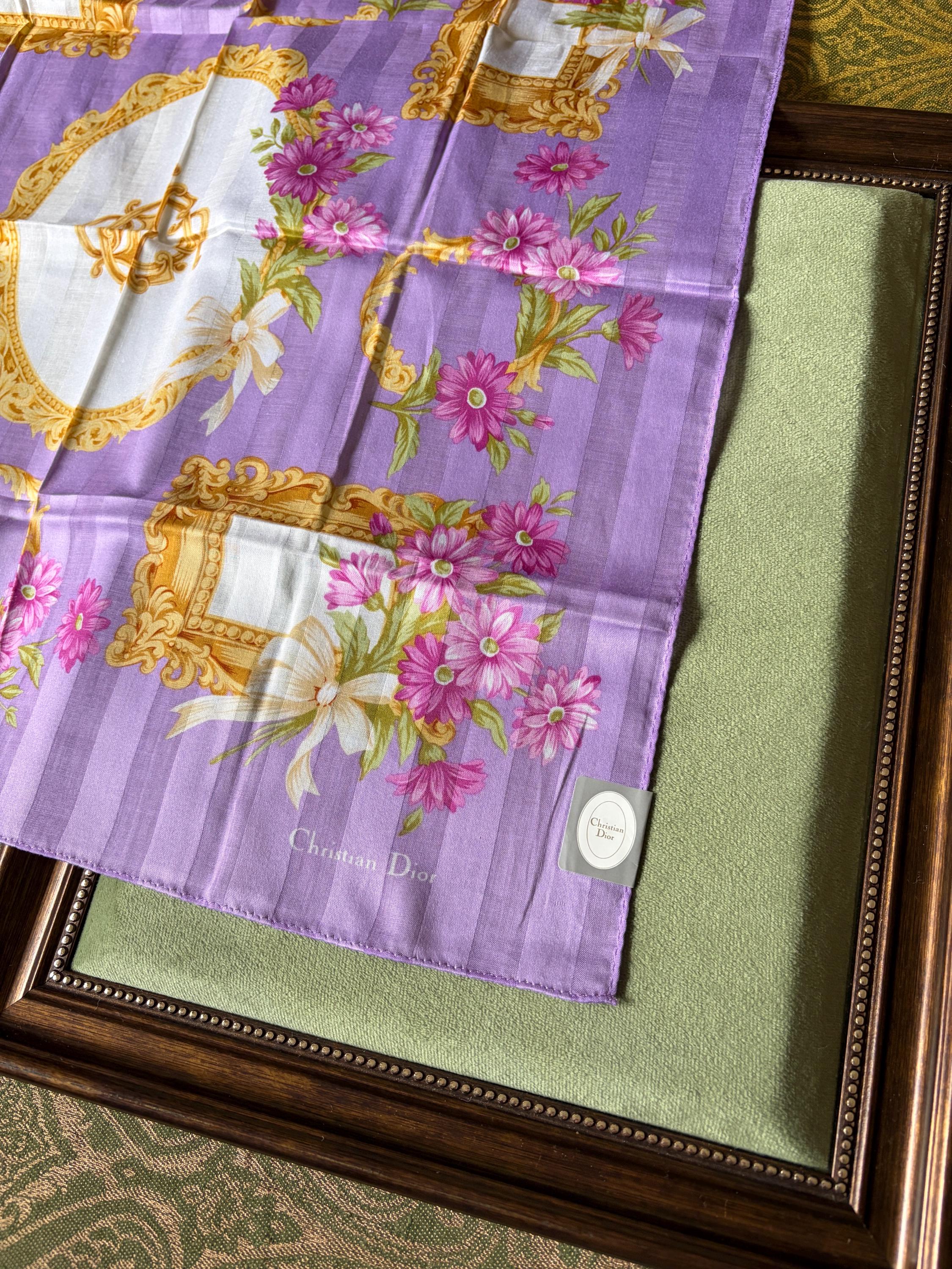 Vintage Christian Dior Cotton Scarf - Logo Square (48x51cm)