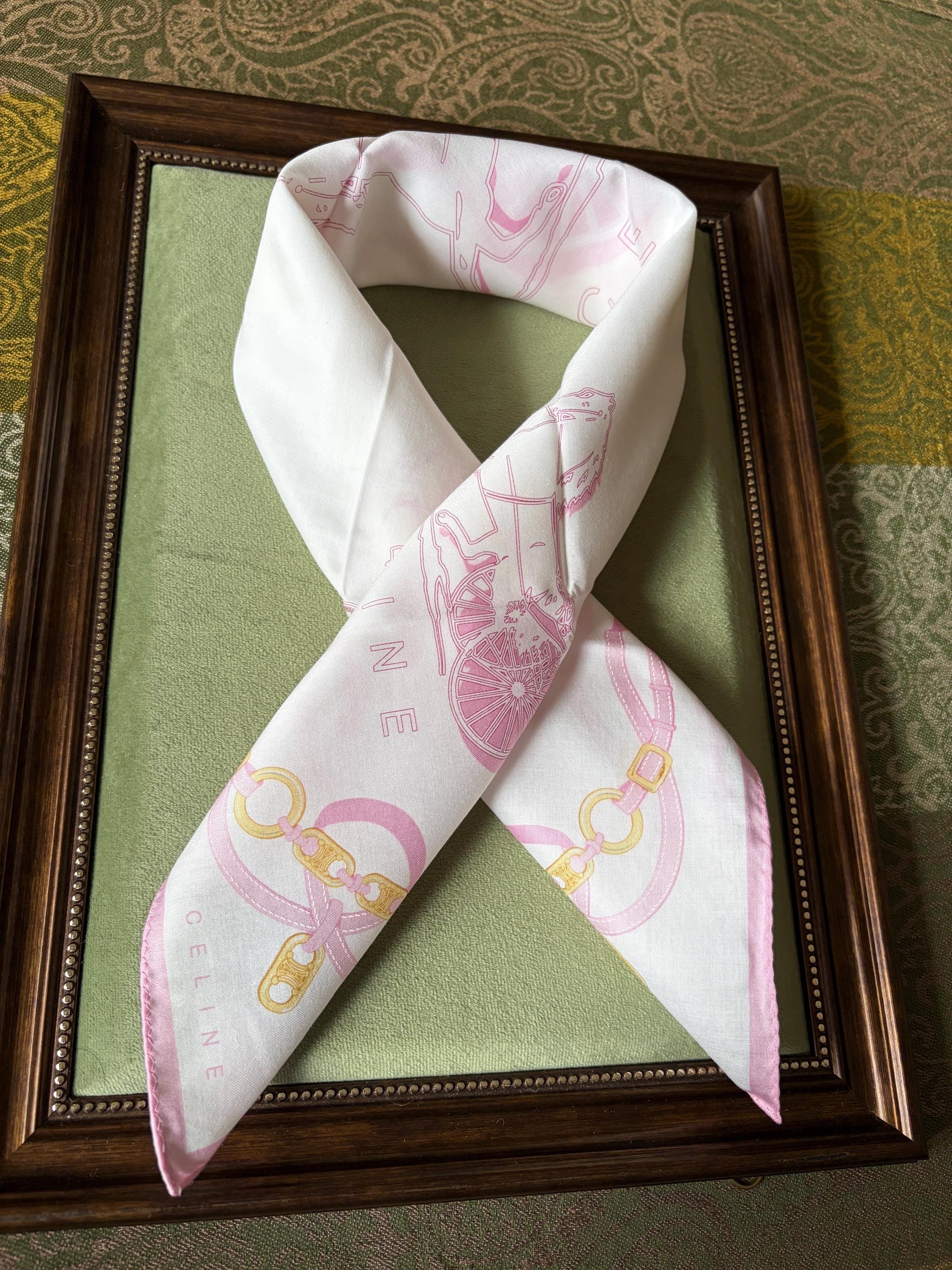 Brand New Vintage Celine Cotton Scarf 58x60cm | 100% Cotton | Handkerchief