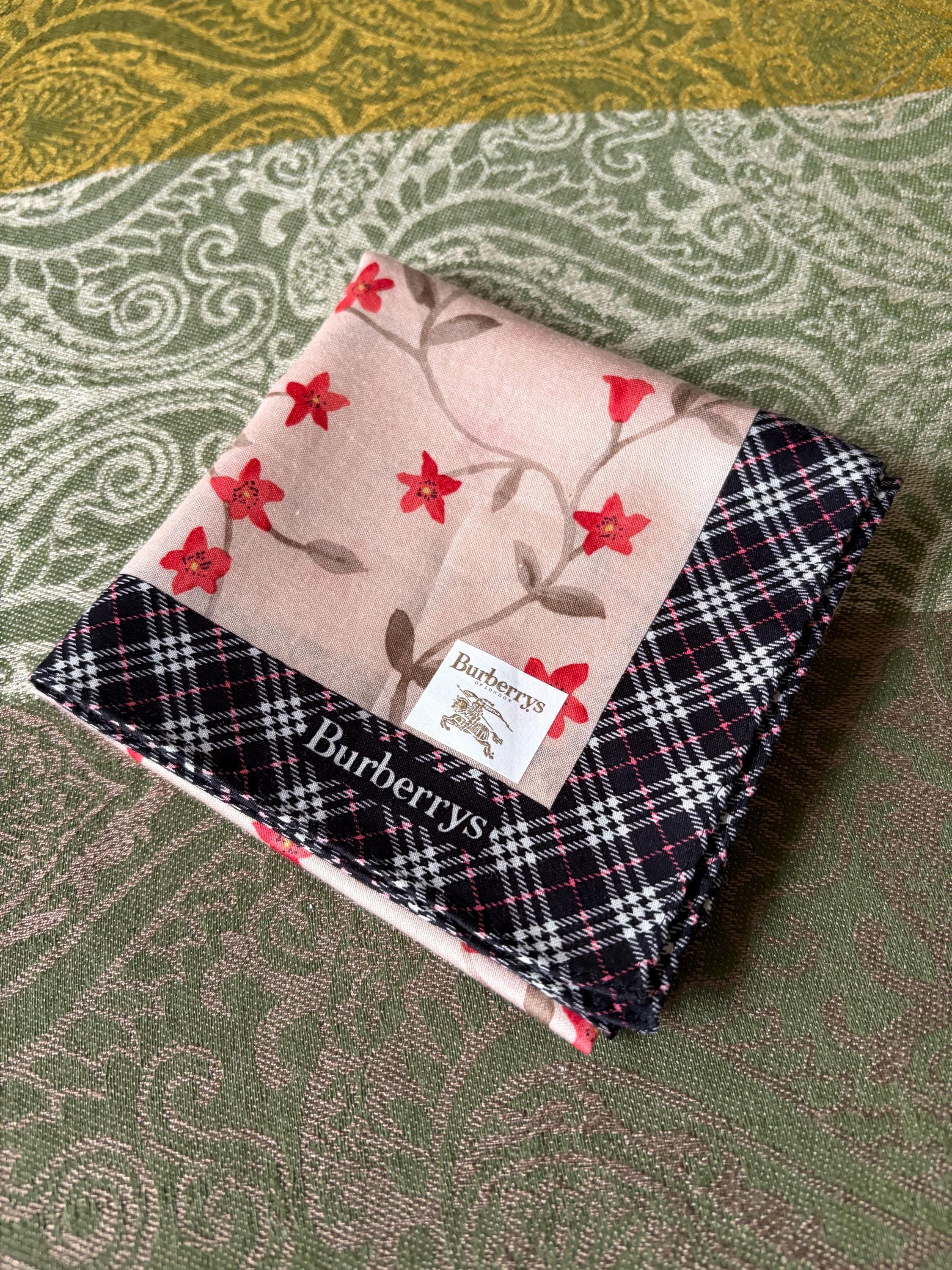 Brand New Burberry Scarf – , 100% Cotton, 49x 52cm