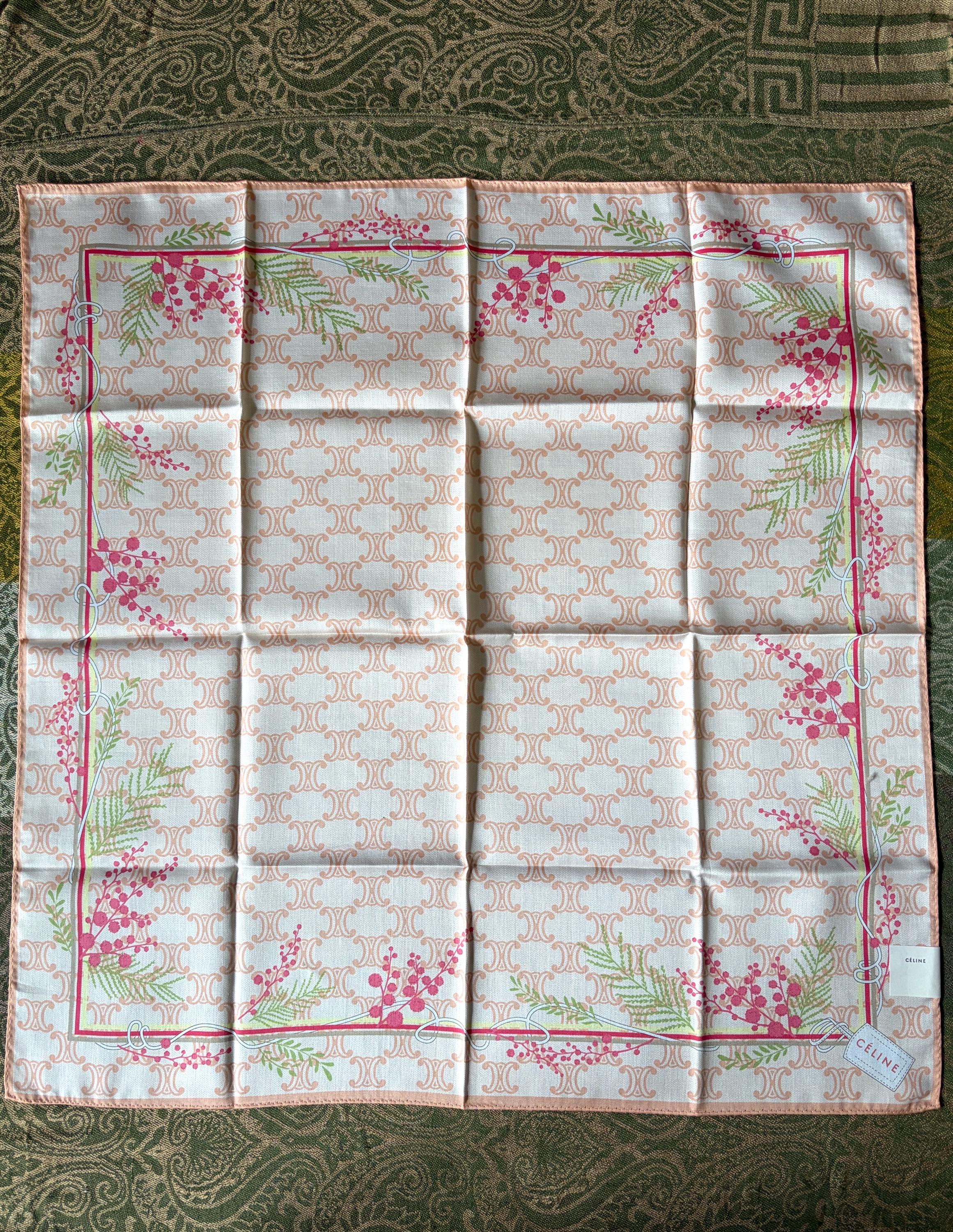 Rare Celine 100% Cotton Scarf – 58x60cm