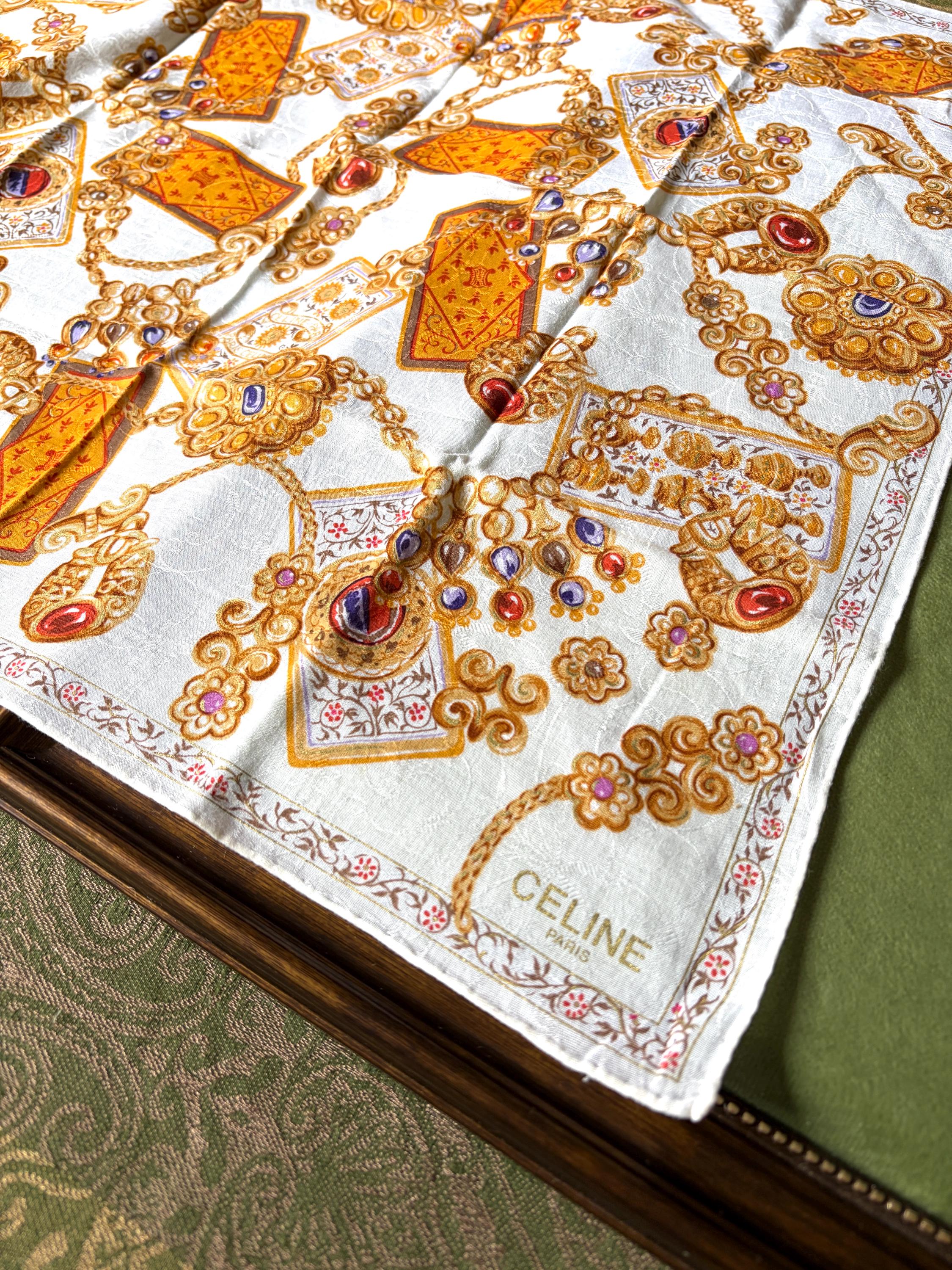 Vintage Celine Cotton Scarf | 100% Cotton | Handkerchief
