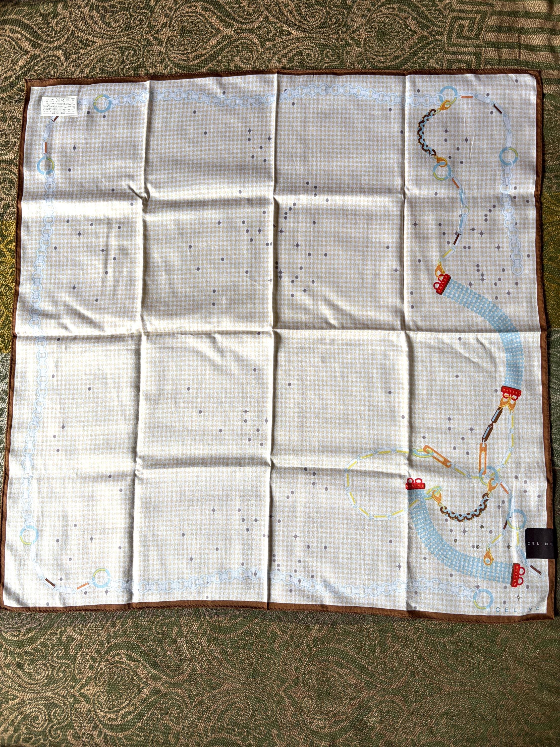 Brand New Vintage Celine Cotton Scarf | 100% Cotton | Handkerchief