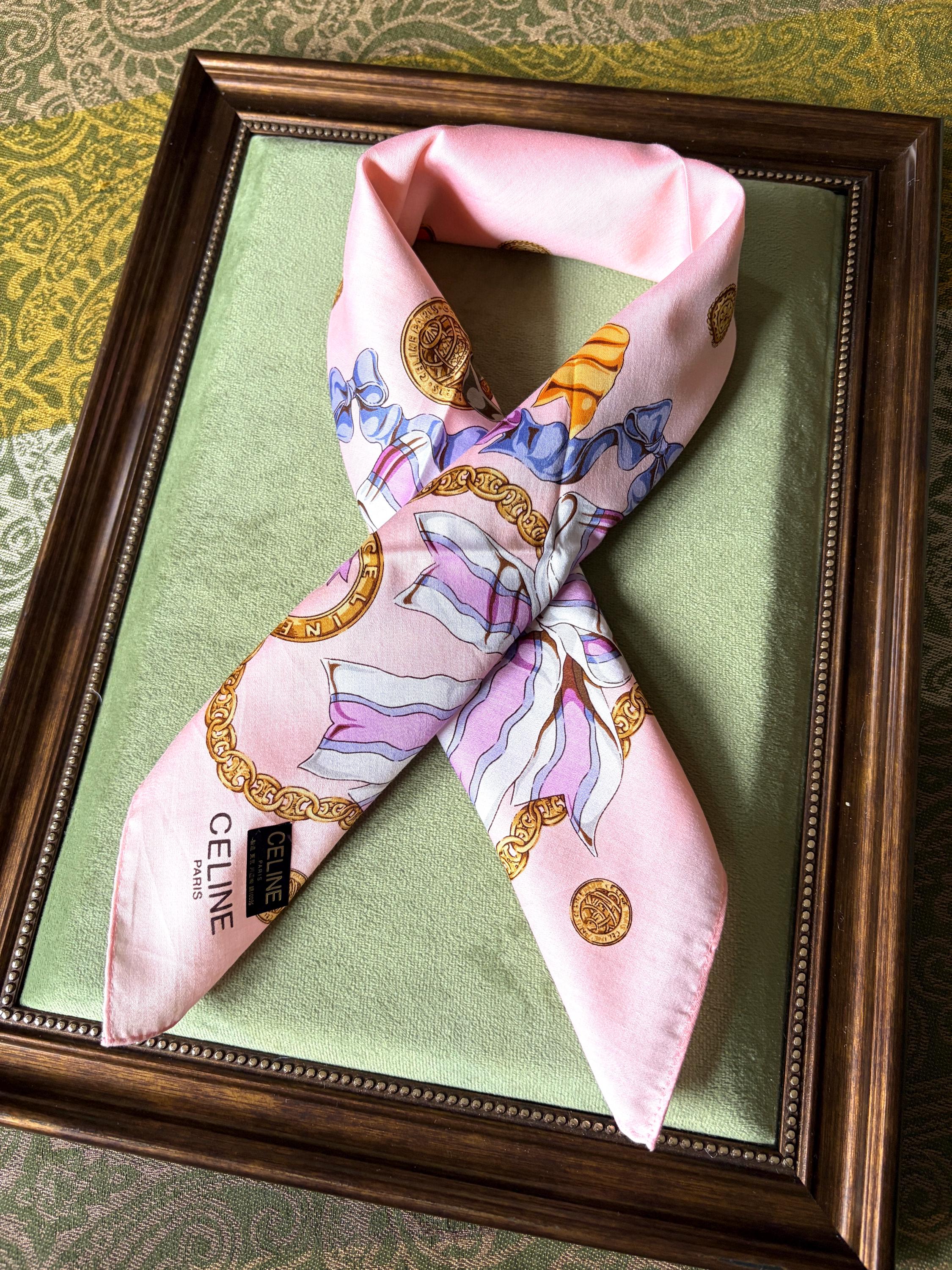 Brand New Vintage Celine Cotton Scarf | 100% Cotton | Handkerchief