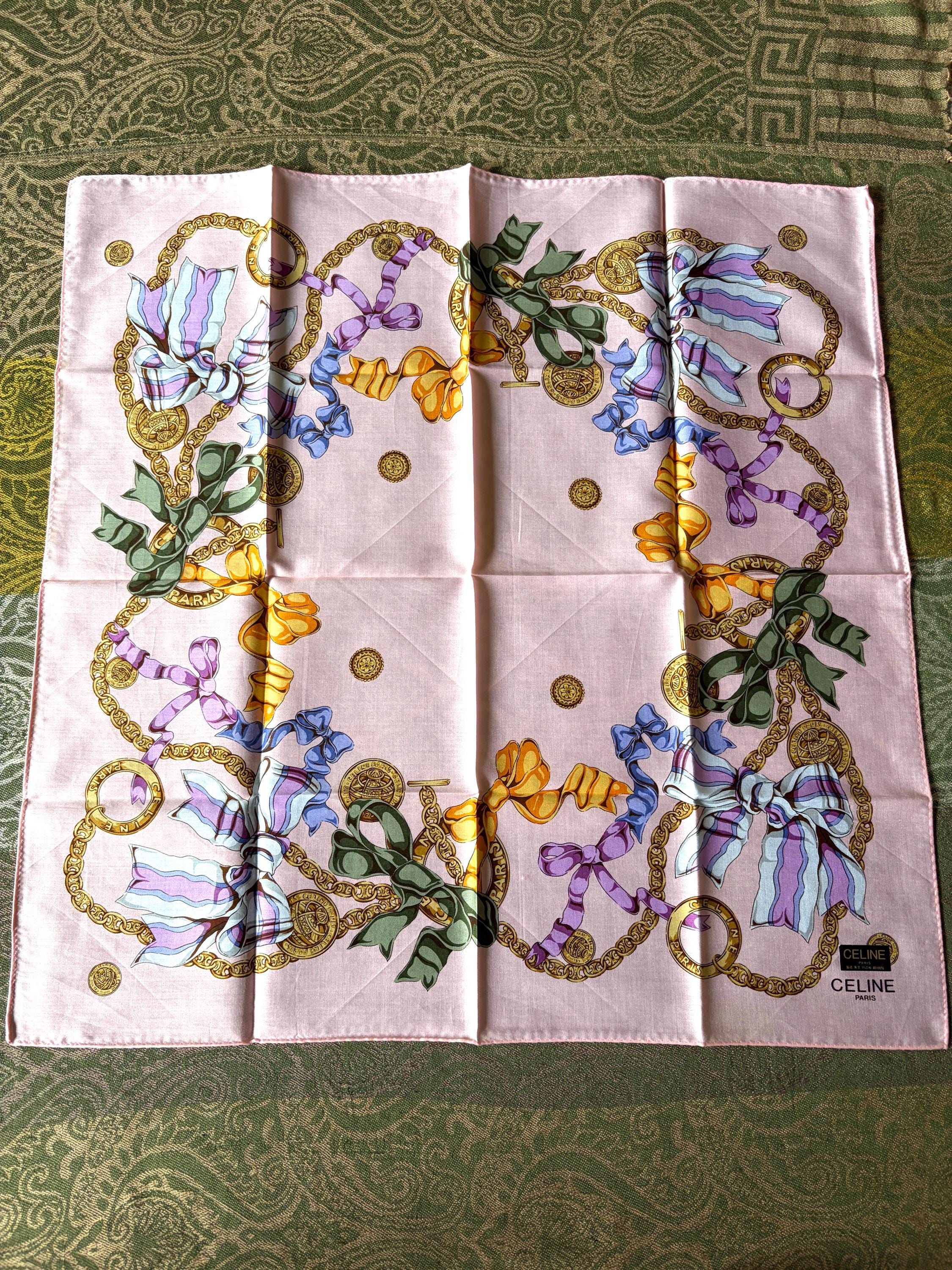 Brand New Vintage Celine Cotton Scarf | 100% Cotton | Handkerchief