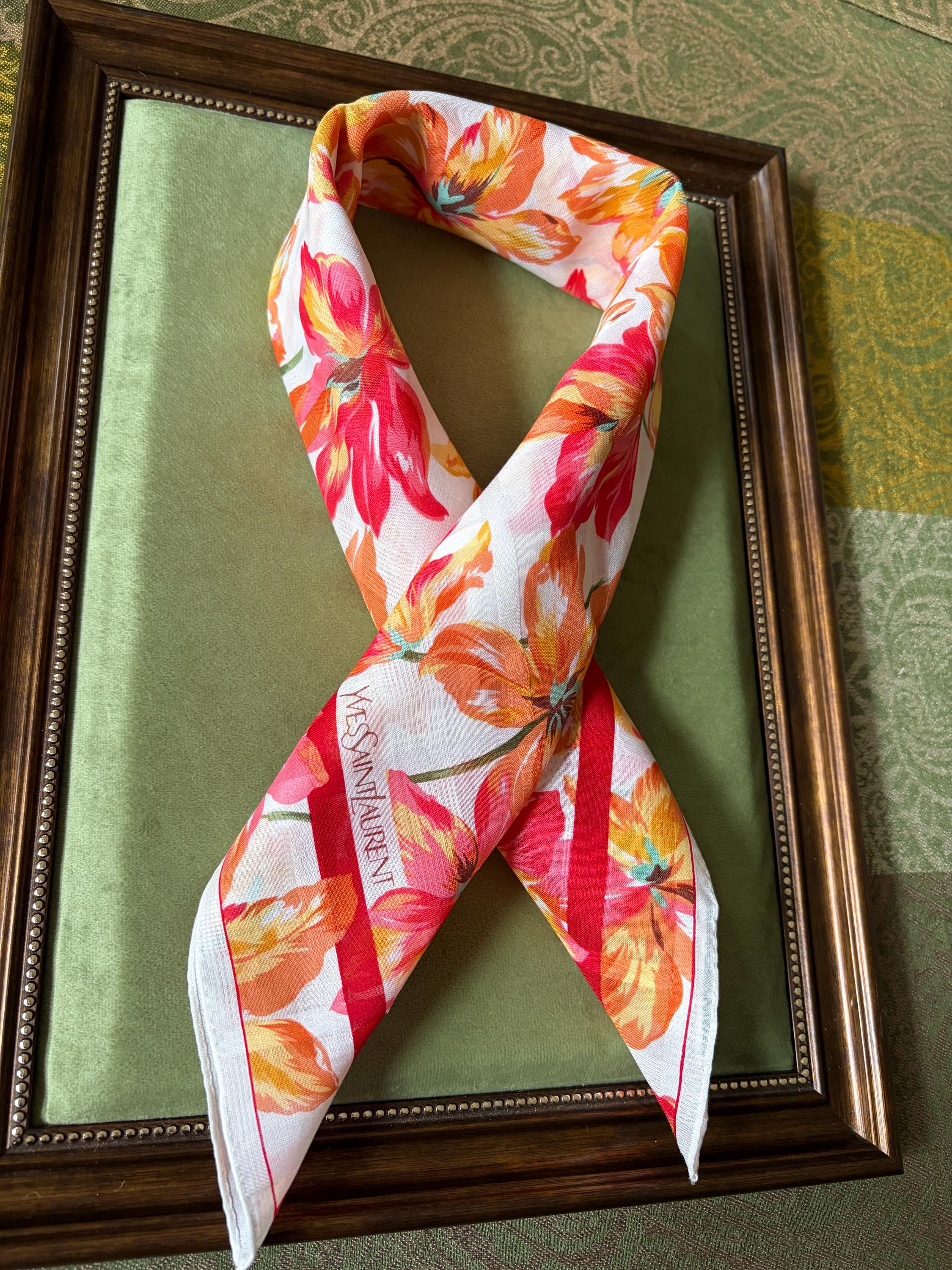 Brand New Yves Saint Laurent Scarf | 55*56cm |100% Cotton Neckerchief