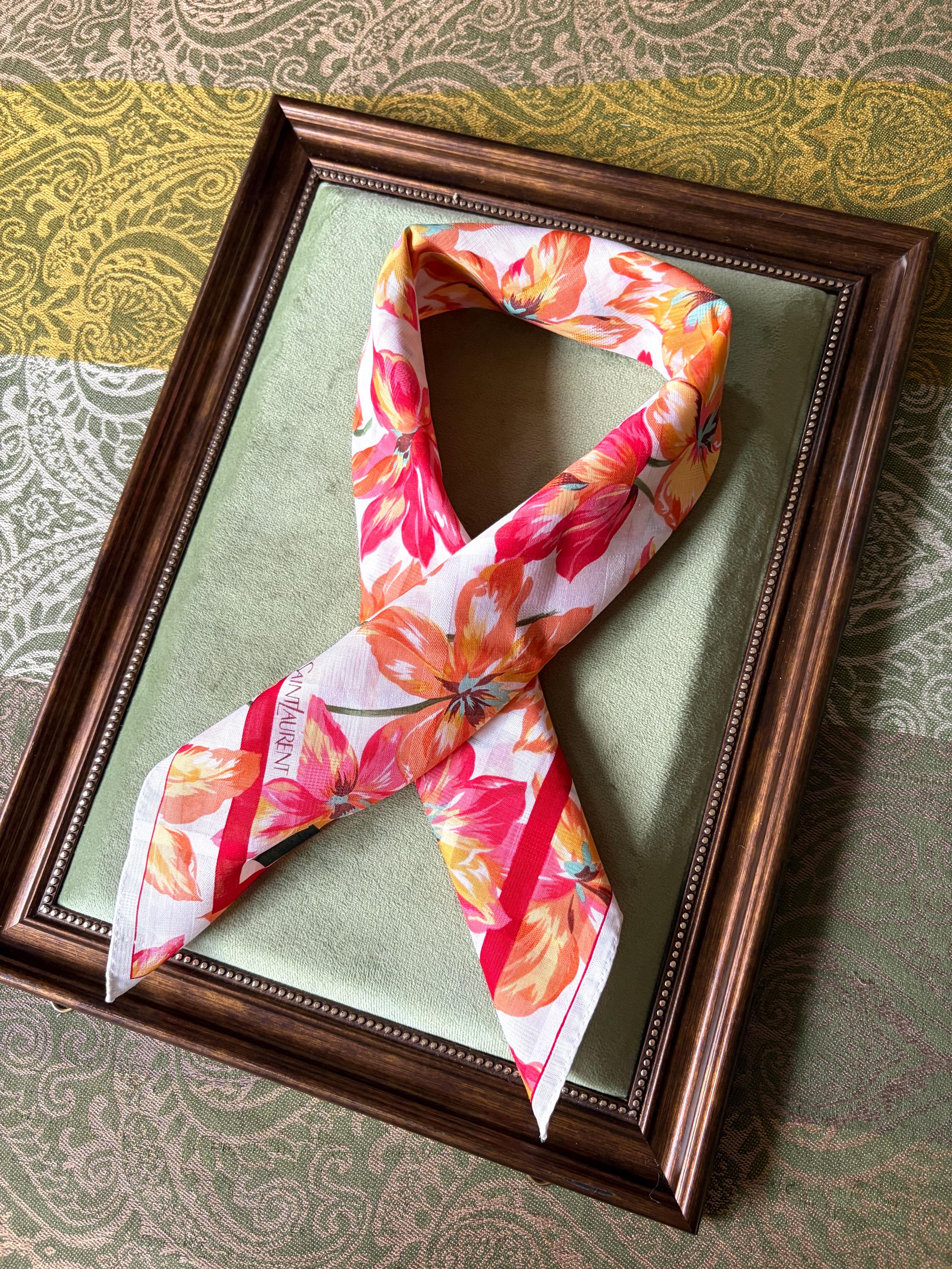 Brand New Yves Saint Laurent Scarf | 55*56cm |100% Cotton Neckerchief