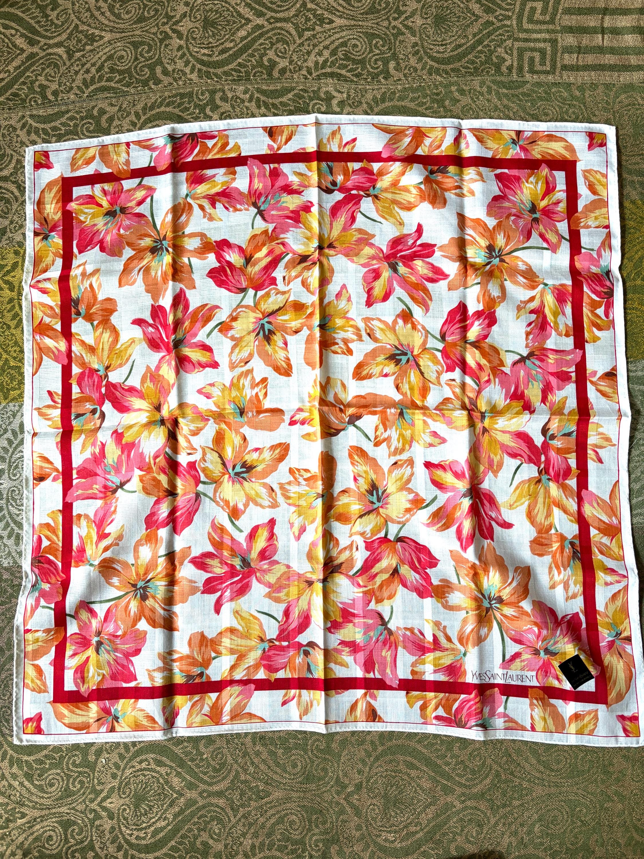 Brand New Yves Saint Laurent Scarf | 55*56cm |100% Cotton Neckerchief