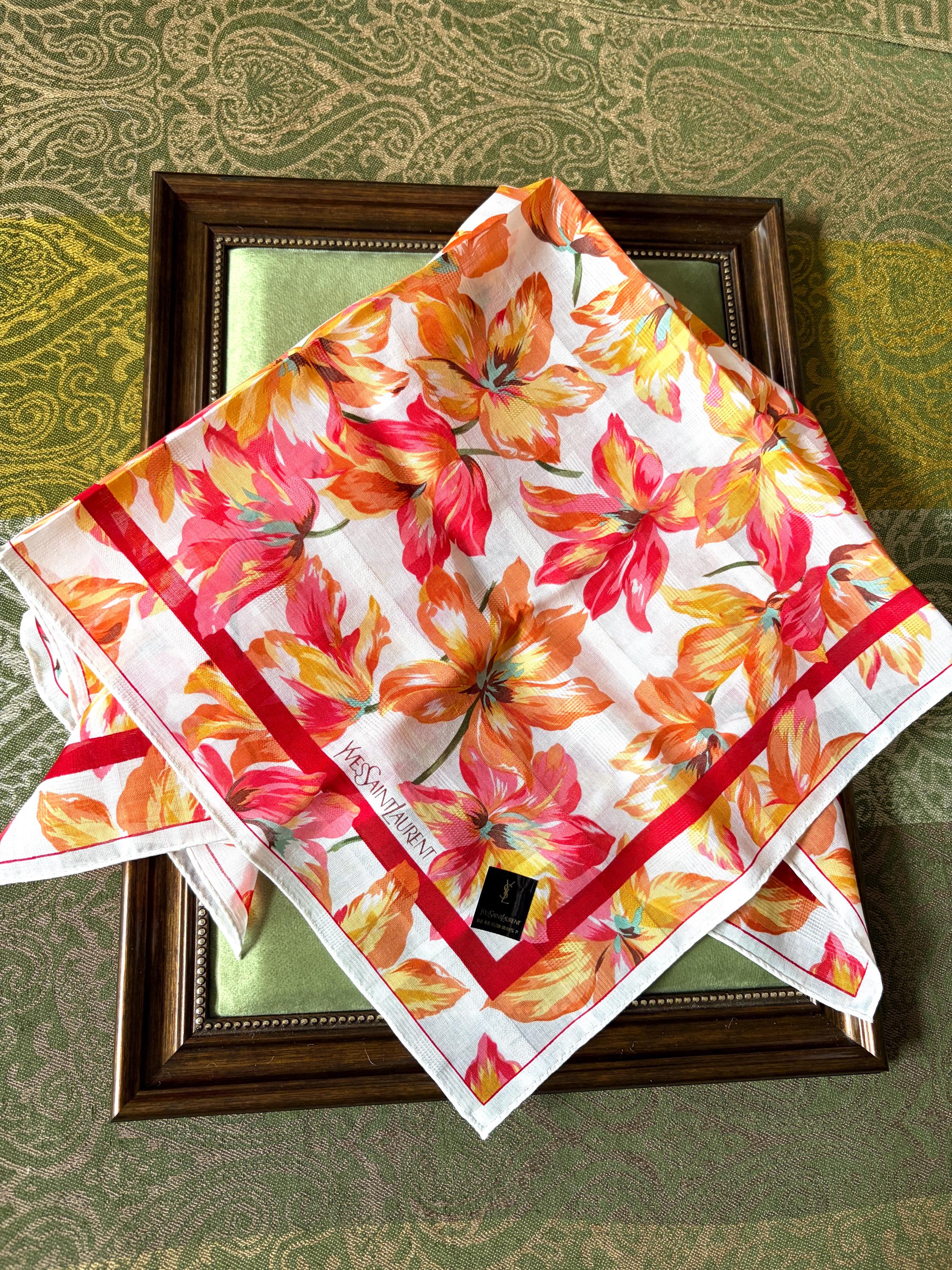Brand New Yves Saint Laurent Scarf | 55*56cm |100% Cotton Neckerchief