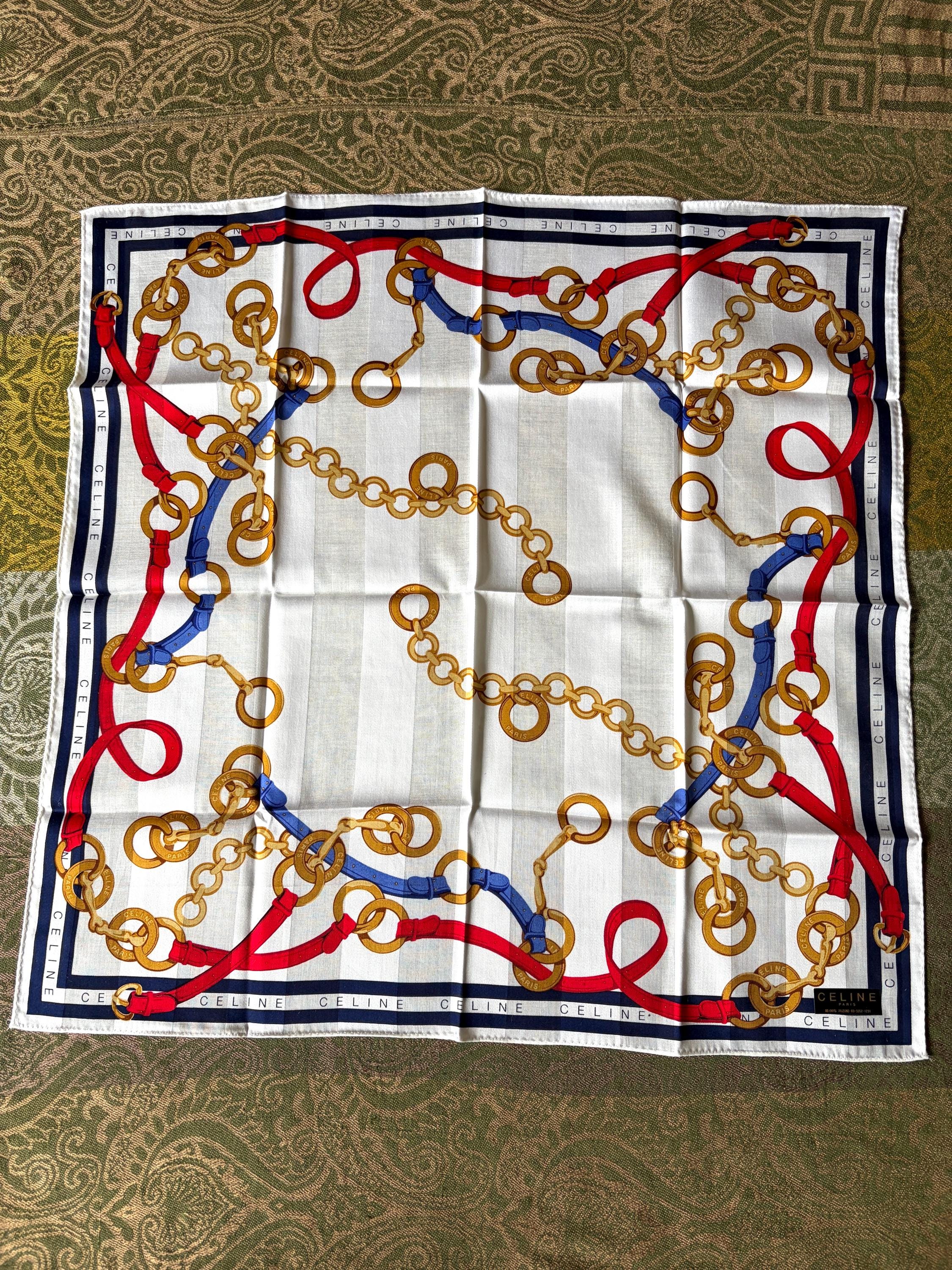 Brand New Celine Vintage Deadstock Scarf Handkerchief