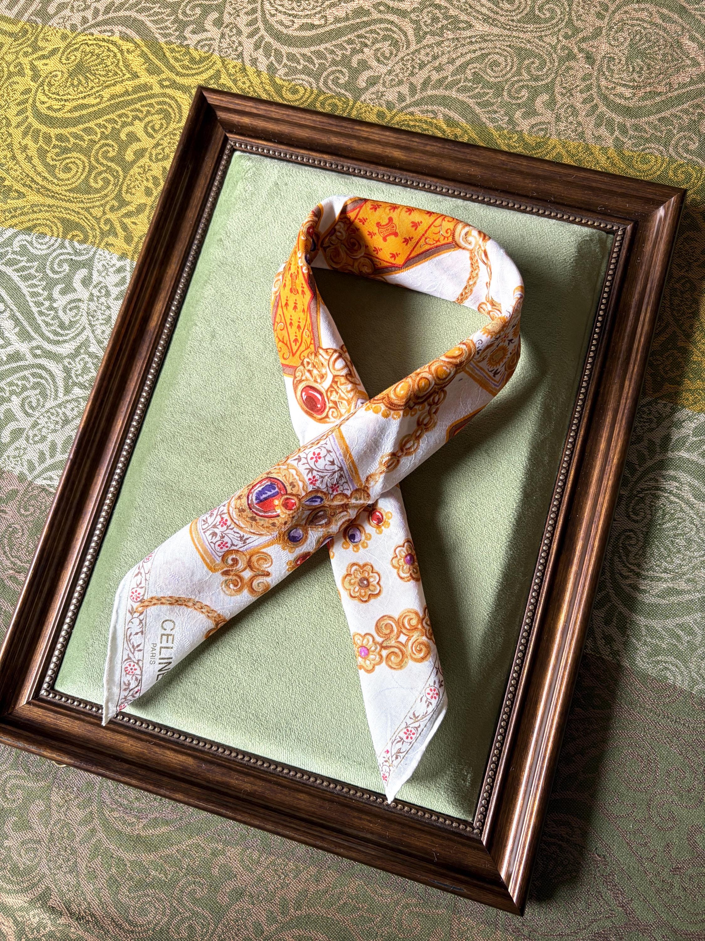 Vintage Celine Cotton Scarf | 100% Cotton | Handkerchief
