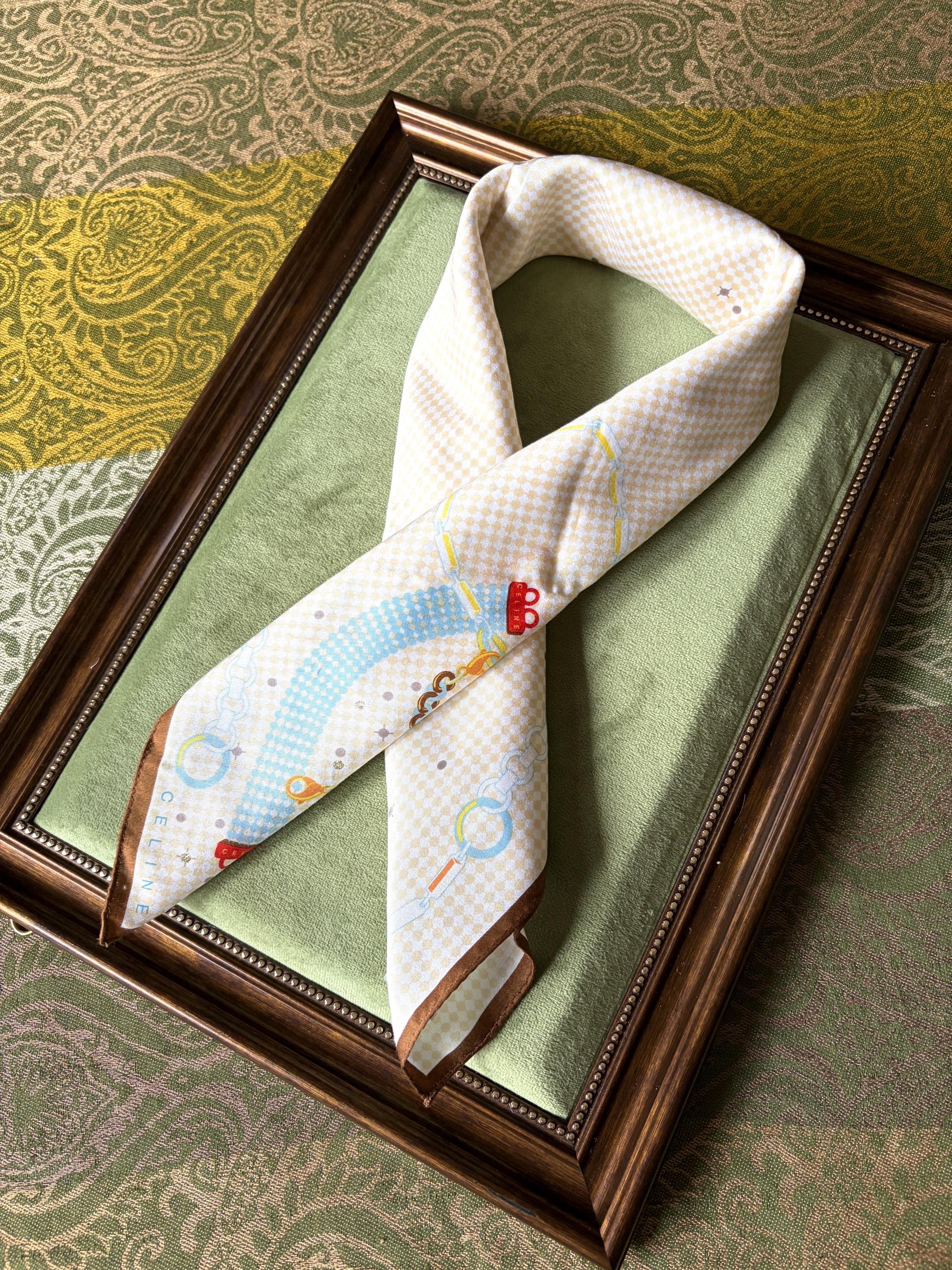 Brand New Vintage Celine Cotton Scarf | 100% Cotton | Handkerchief