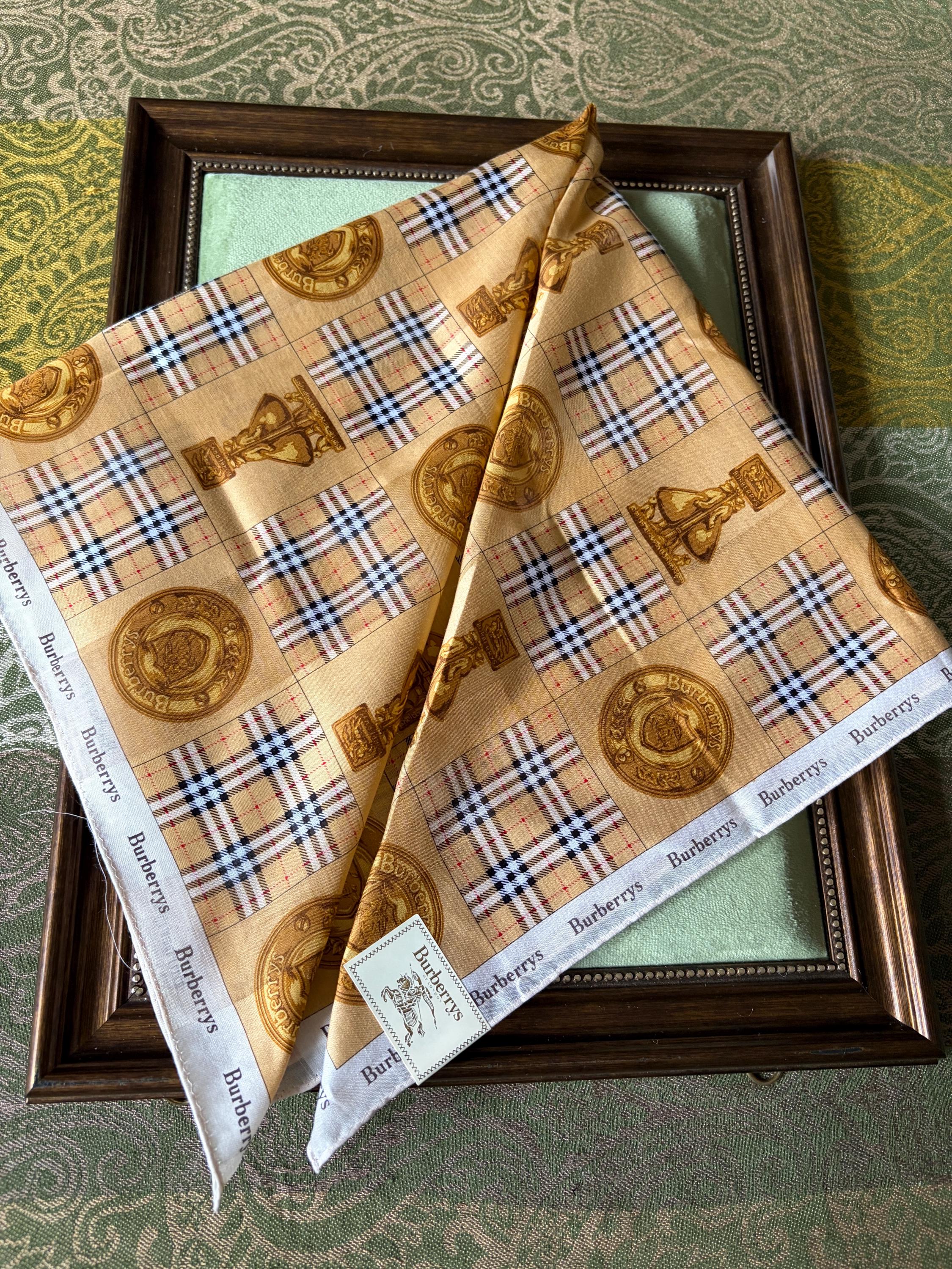 Brand New Burberrys Vintage Scarf – “S” Label, 100% Cotton