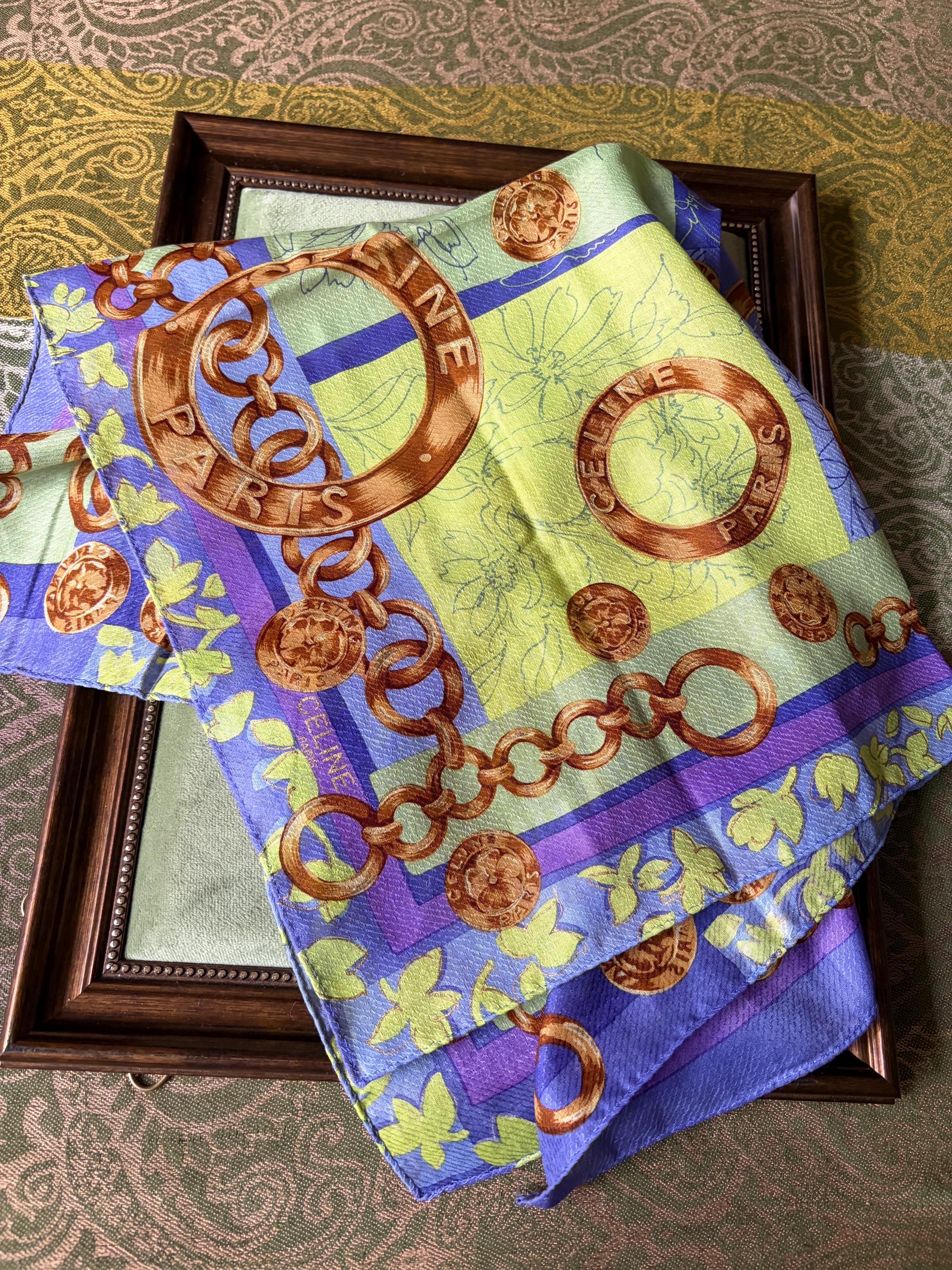 Rare Vintage Celine 100% Cotton Scarf