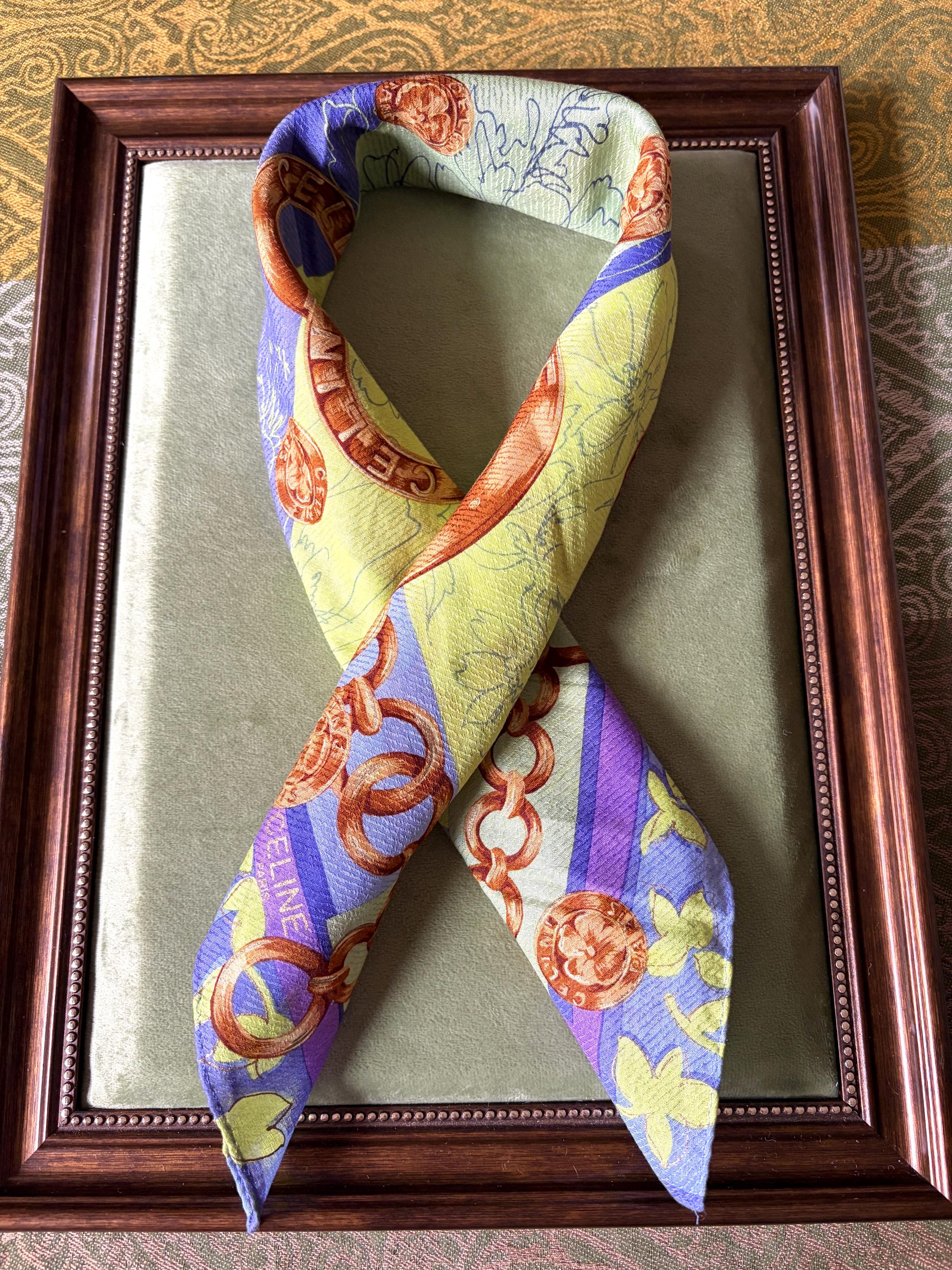 Rare Vintage Celine 100% Cotton Scarf