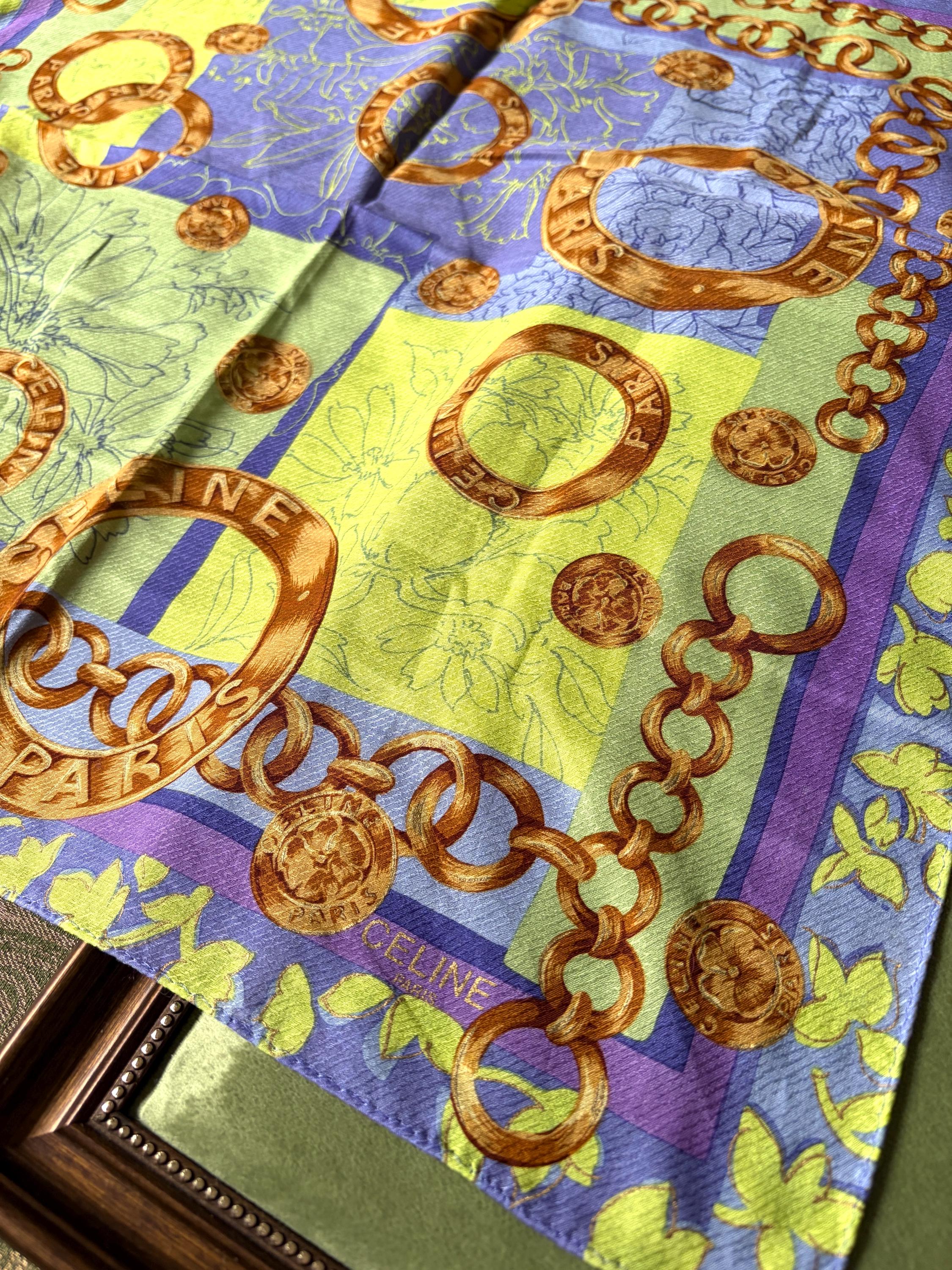 Rare Vintage Celine 100% Cotton Scarf
