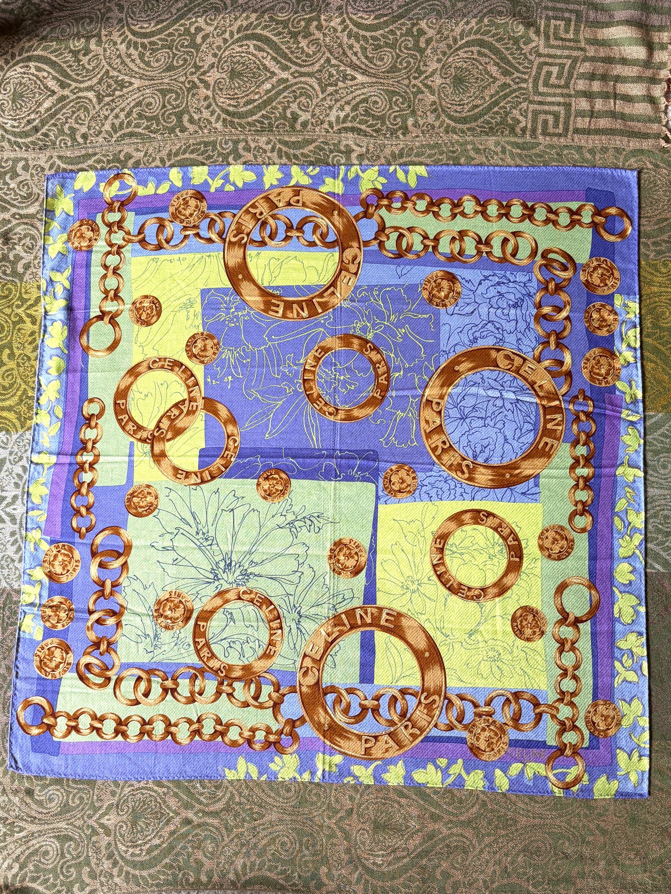 Rare Vintage Celine 100% Cotton Scarf