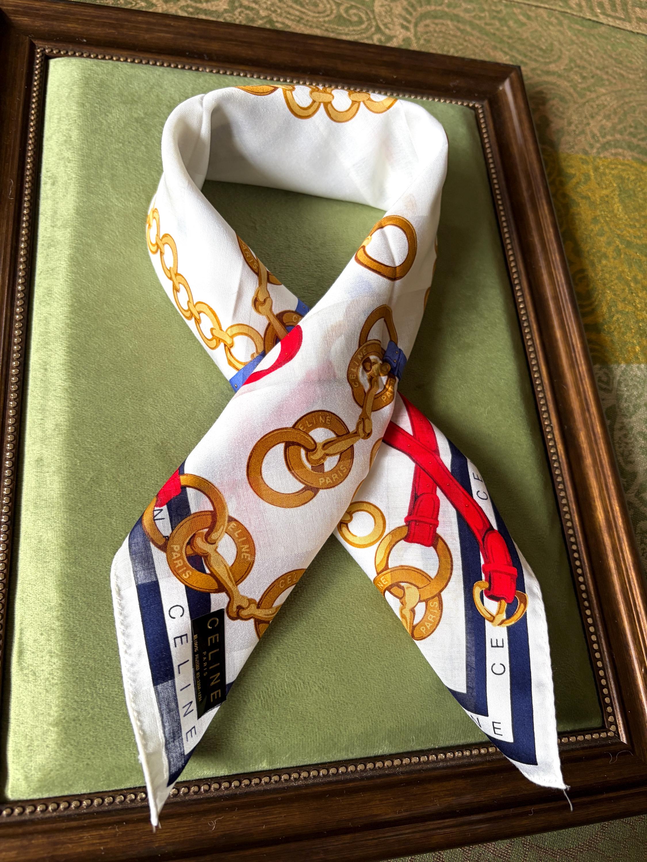 Brand New Celine Vintage Deadstock Scarf Handkerchief