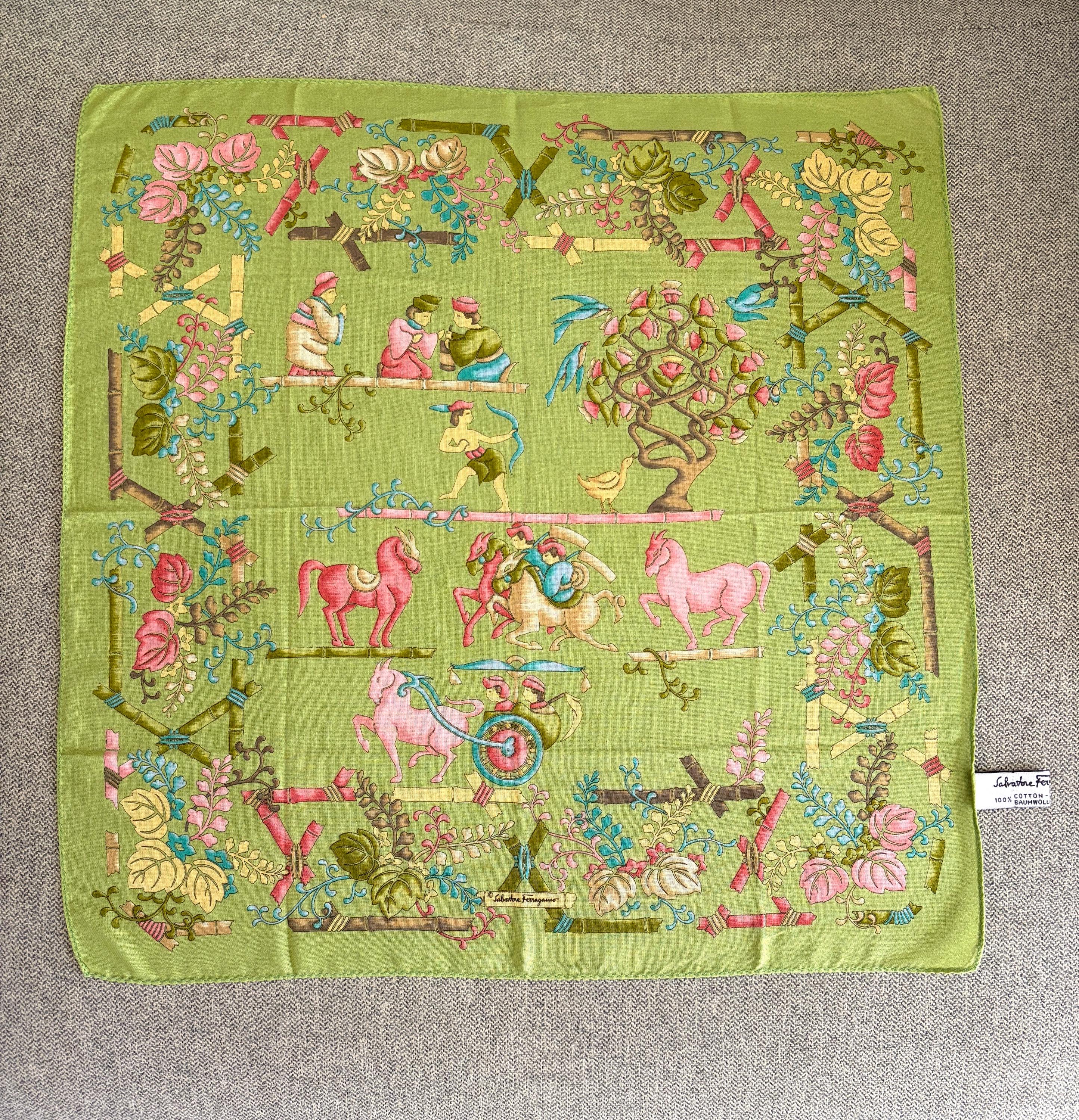 Salvatore Ferragamo Deadstock Scarf Handkerchief