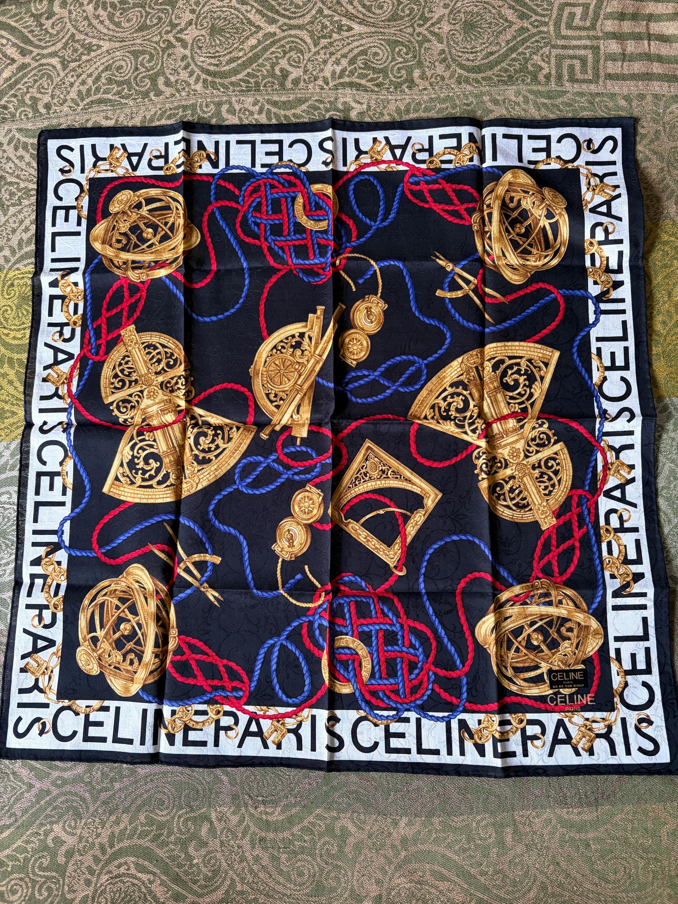 Brand New Vintage Celine Cotton Scarf | 100% Cotton | Handkerchief