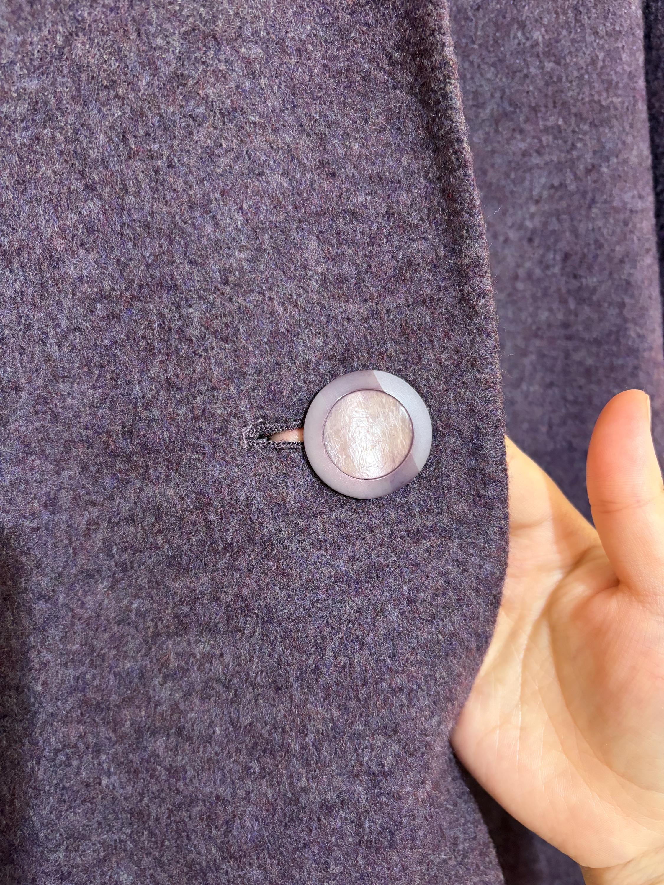 Vintage Leilian Cashmere Wool Cape Jacket Purple Loro Piana Fabric Japanese Designer Coat Oversized Swing Jacket