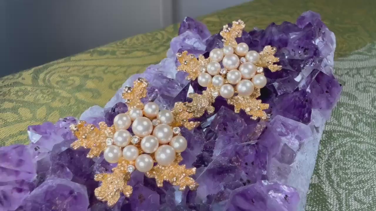 Vintage CRAFT Clip-On Earrings, Authentic Designer Collectible.